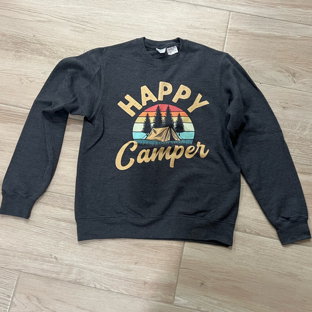 Happy Camper Pullover Sweatshirt- Small - Picture 2 of 4